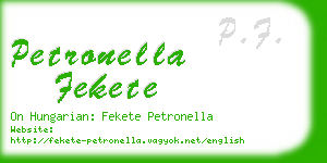 petronella fekete business card